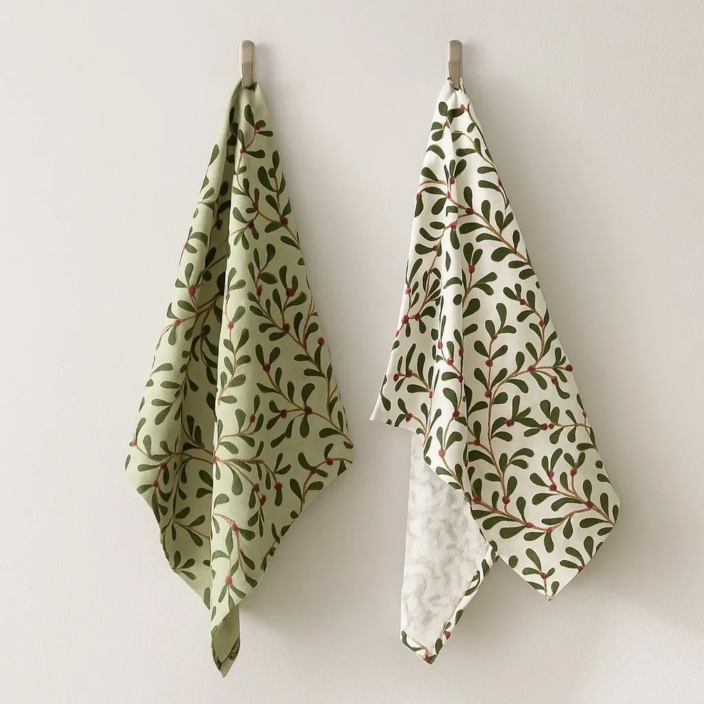 Ścierki kuchenne w drobny wzór MISTLETOE, 50 x 70 cm, 2 szt.