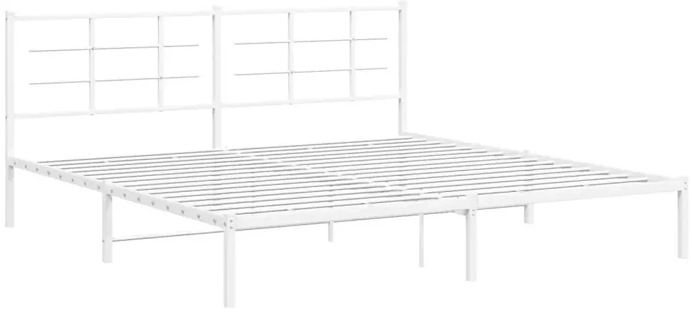 Białe metalowe łóżko małżeńskie 180x200 cm K3-M34