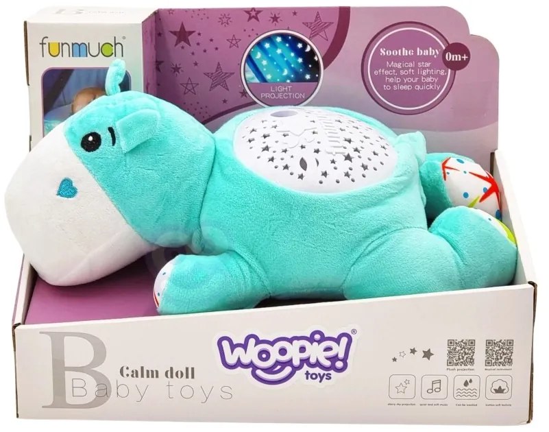 Woopie baby przytulanka projektor 2w1 usypiacz hipopotam