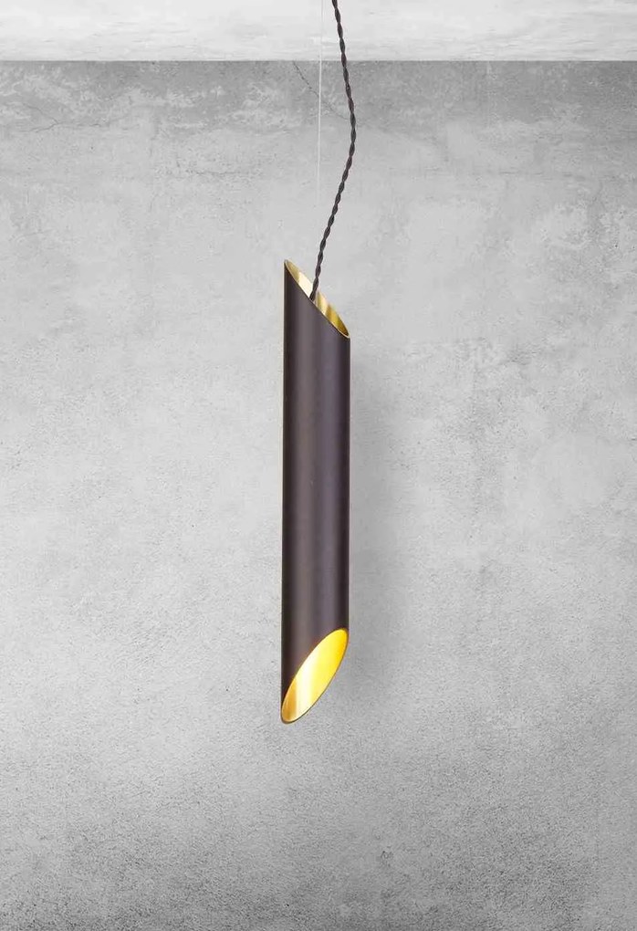 Lampa Wisząca LIBRA 1xE14 czarno złota