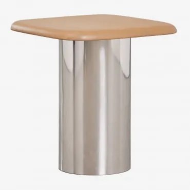 Kwadratowy Stolik Pomocniczy 40x40 Cm Merieines Drewno Mango & ↑50 Cm - Sklum