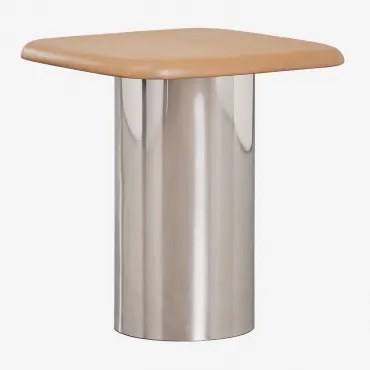 Kwadratowy Stolik Pomocniczy 40x40 Cm Merieines Naturalna & ↑50 Cm - Sklum