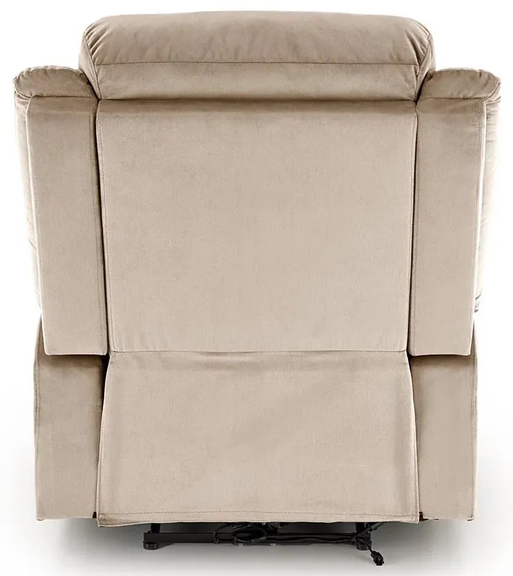 Beżowy rozkładany fotel z gniazdem usb - Anvi