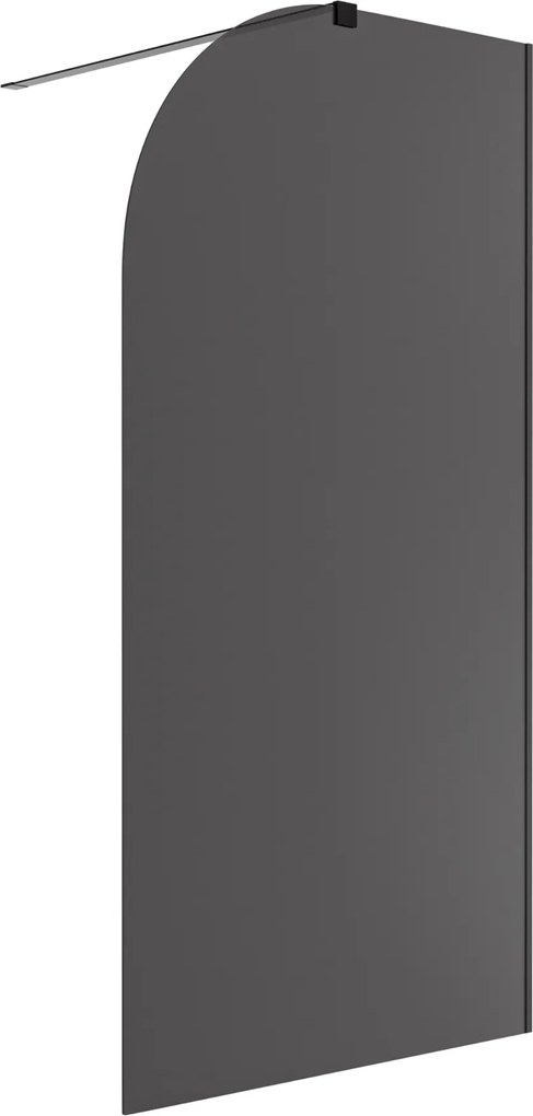 Ścianka prysznicowa WALK IN FIX grafitowa półokrągła 8 mm MOLIS Grafit Moon MASSI | różne rozmiary : Kolor profili kabiny - złoty, Szerokość ścianki - 80 cm, Typ montażu - WALK in FIX (Do ściany)