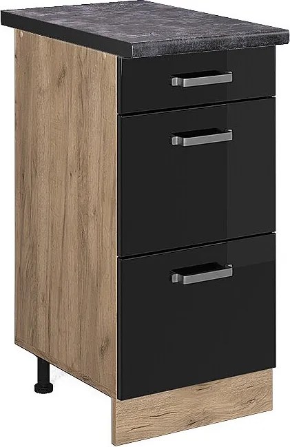 Szafka dolna do kuchni czarny wysoki połysk 40x60x81.6 r-line