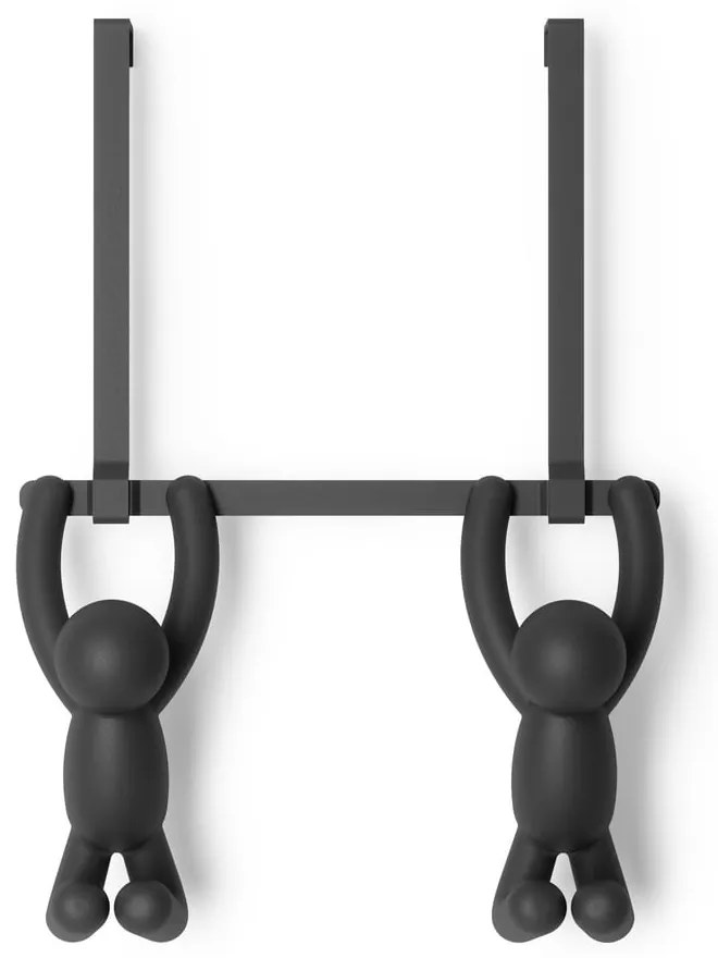 Czarny plastikowy wieszak na drzwi 22 cm Buddy – Umbra