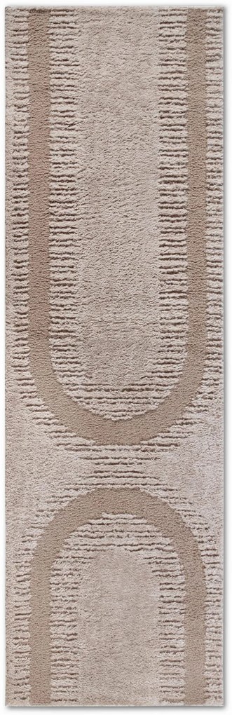 Dywan nowoczesny 3D Elle Collection Gallery Geometryczny beżowy 80 cm x 240 cm