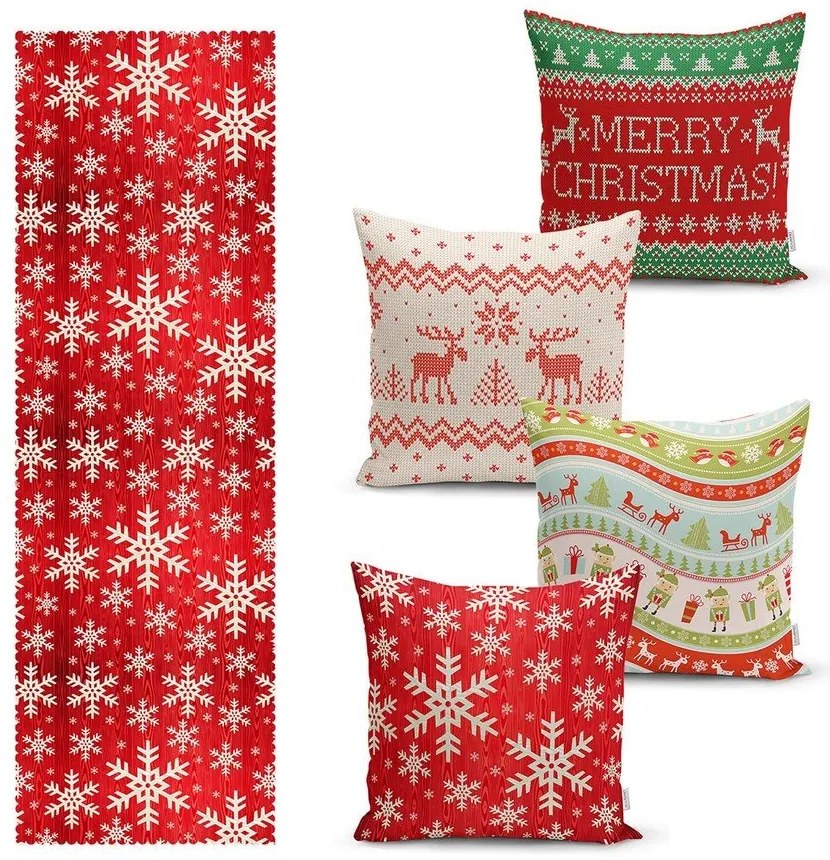 Zestaw poszewek na poduszki i bieżnika 5 szt. Christmas Sweater – Mila Home