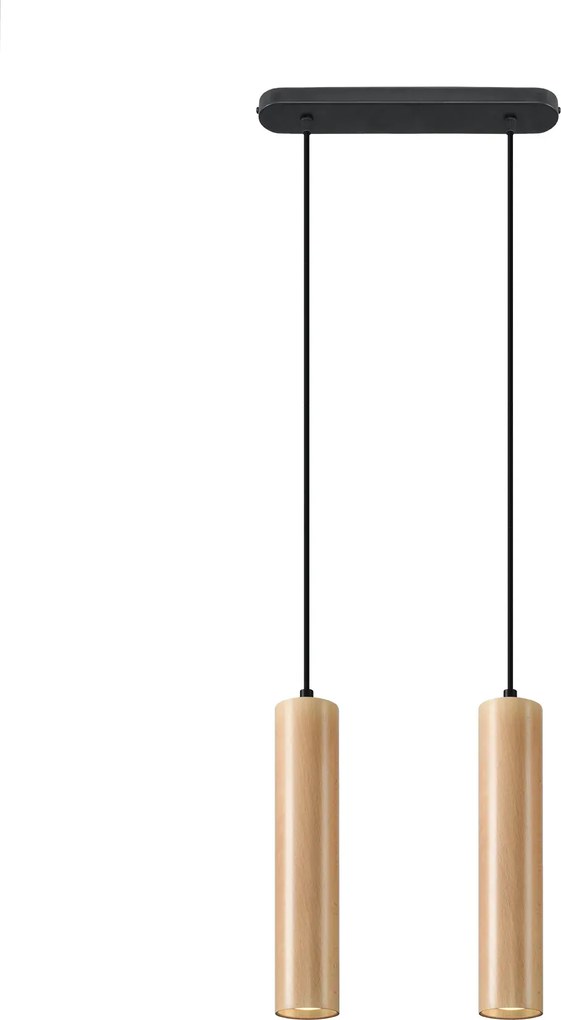 Drewniana podwójna lampa wisząca - EX548 D2-S32