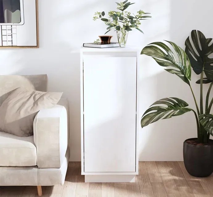 Biała drewniana szafka z półką H1-D67