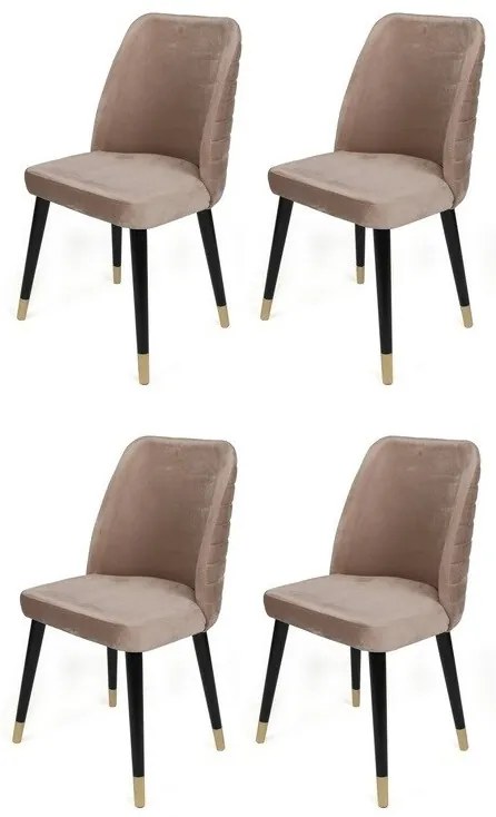 Zestaw krzeseł do jadalni Hugo Beige and Black, 4 szt.