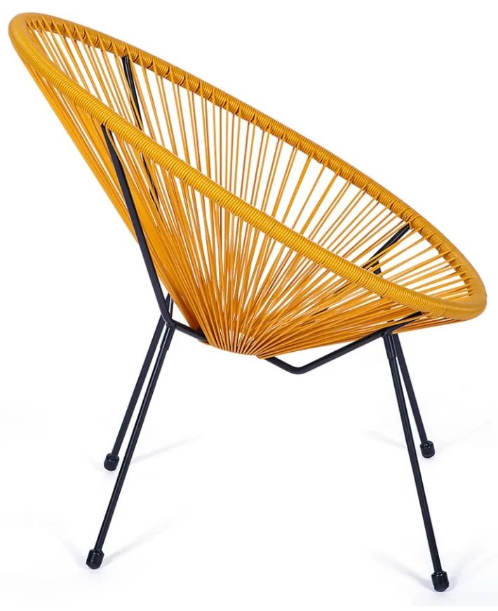 Żółty metalowy/plastikowy fotel ogrodowy Avocado Comfort – Bonami Selection