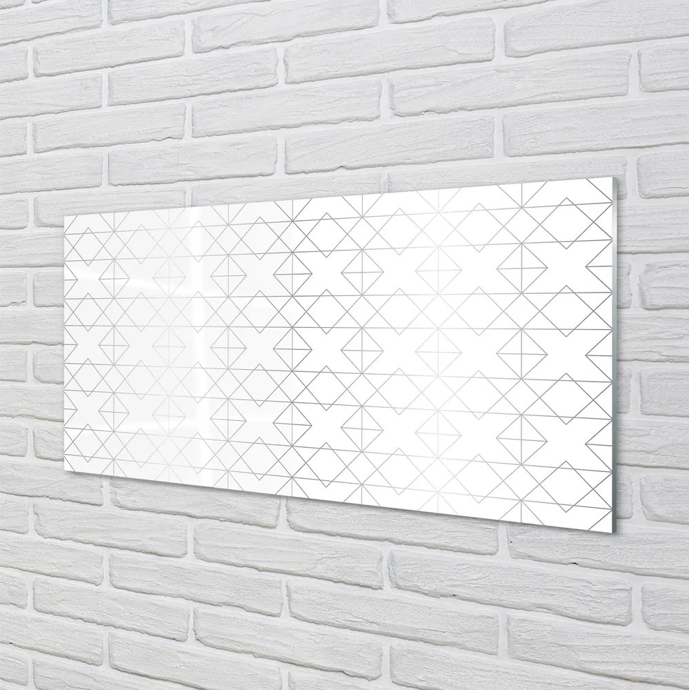 Panel szklany do Kuchni Zarys Wielokątów