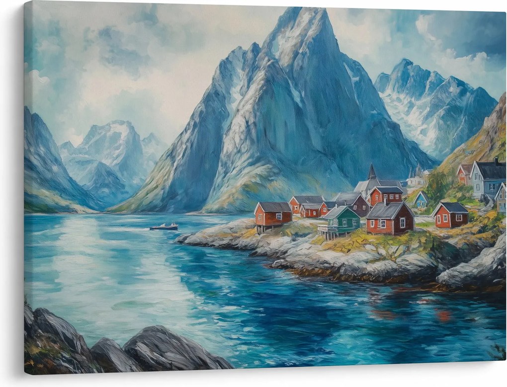 Obraz - Norweskie miasteczko (70x50 cm)