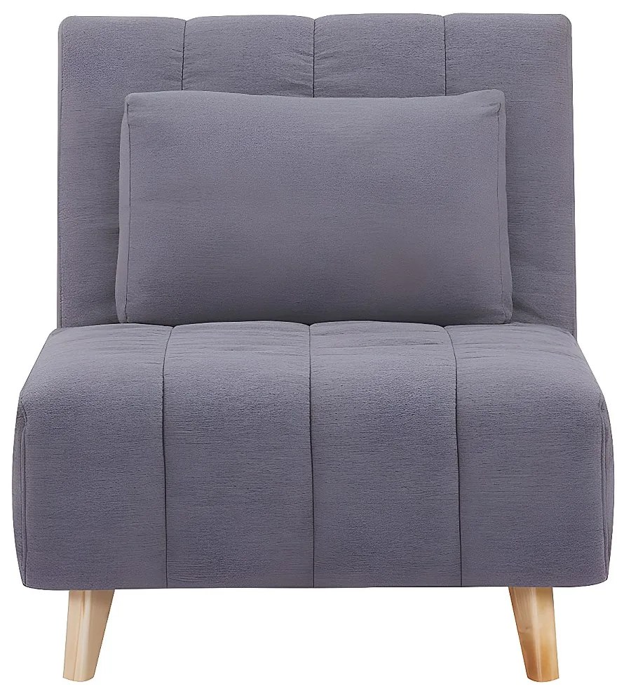 Fotel rozkładany z szarej tkaniny STREVI