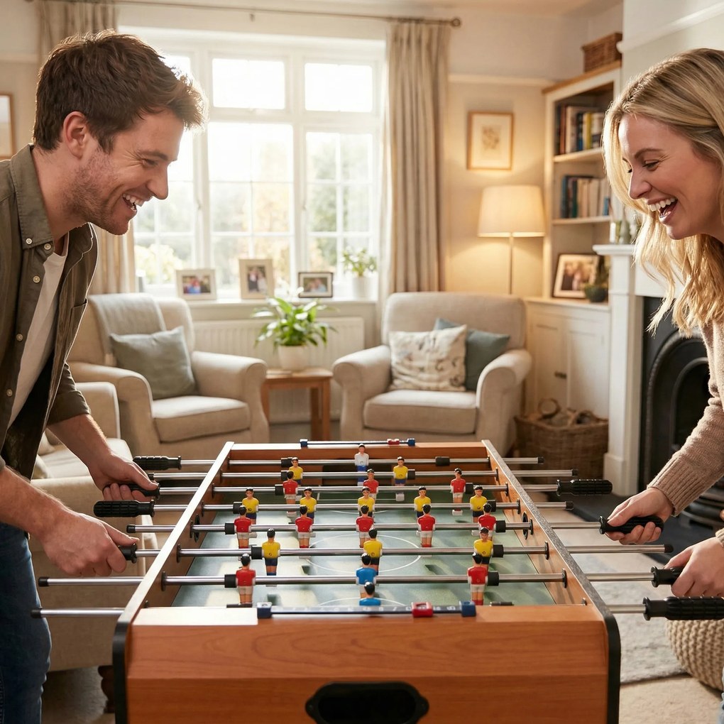 HOMCOM Stół do piłkarzyków z prętami ze stali nierdzewnej, dla dzieci i dorosłych, 84,5x40x61,2 cm, Czarny