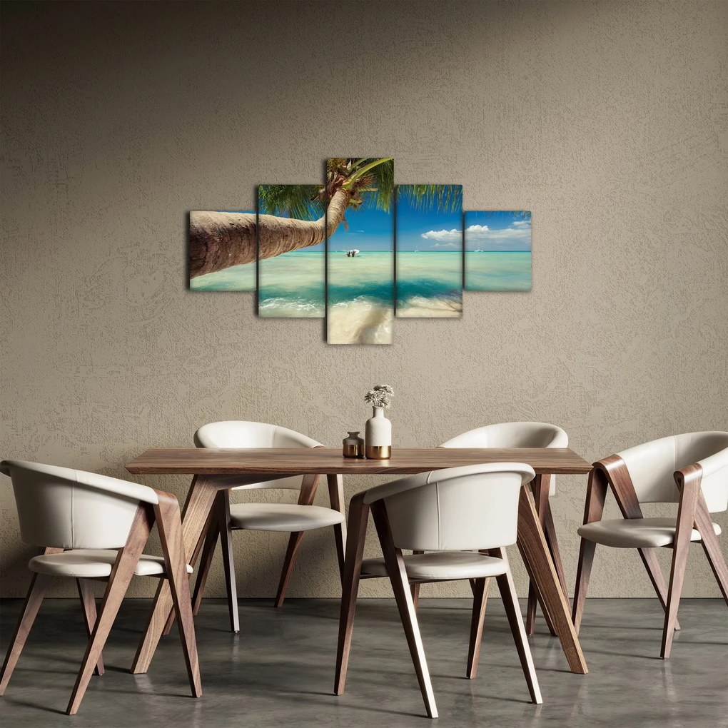 Obraz - Czyste morze z palmą (125x70 cm)