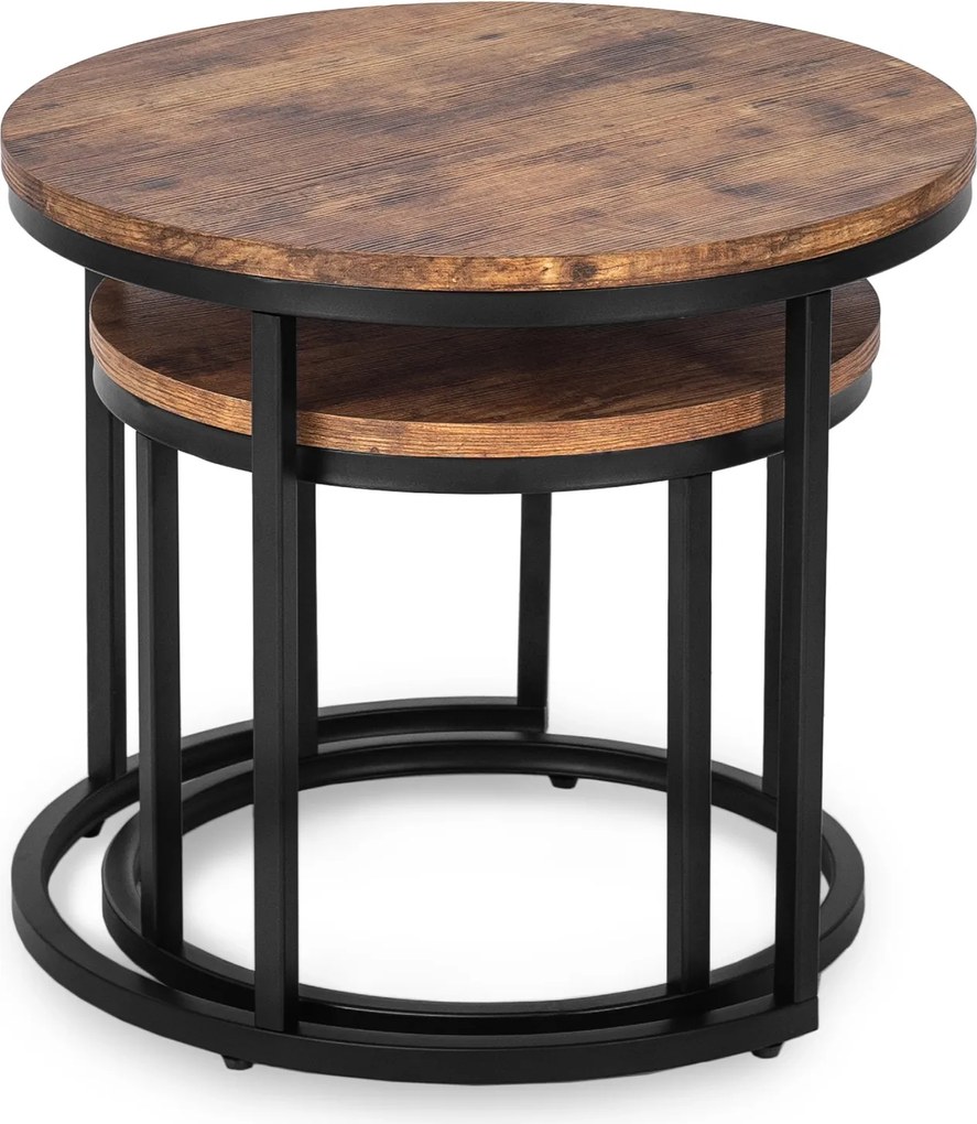 Zestaw Stolików Kawowych FIGO 43 cm/53 cm Dąb Rustykalny