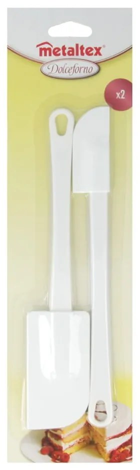 Zestaw 2 białych plastikowych szpatułek Metaltex