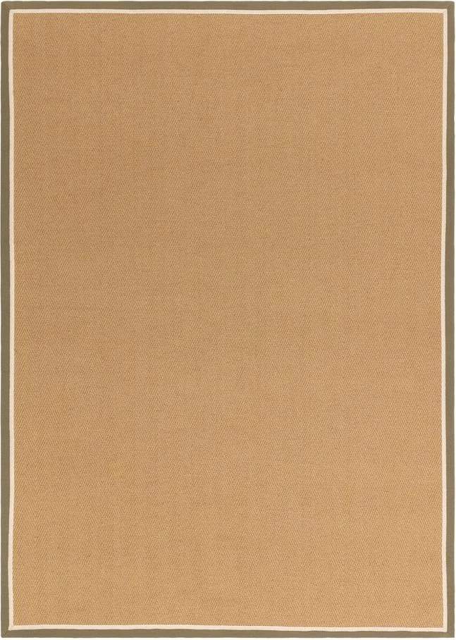 Dywan z juty dwustronny/tkany ręcznie w kolorze khaki/w naturalnym kolorze 240x340 cm Bordo Herringbone Khaki – Asiatic Carpets