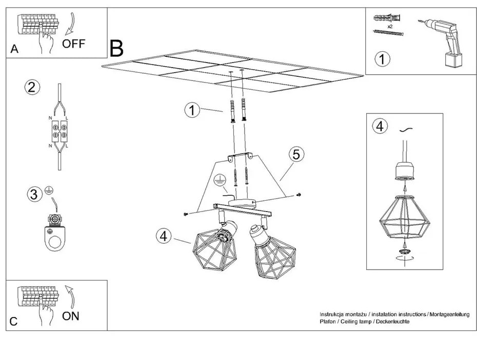Biała lampa sufitowa ø 10 cm Varpu – Nice Lamps