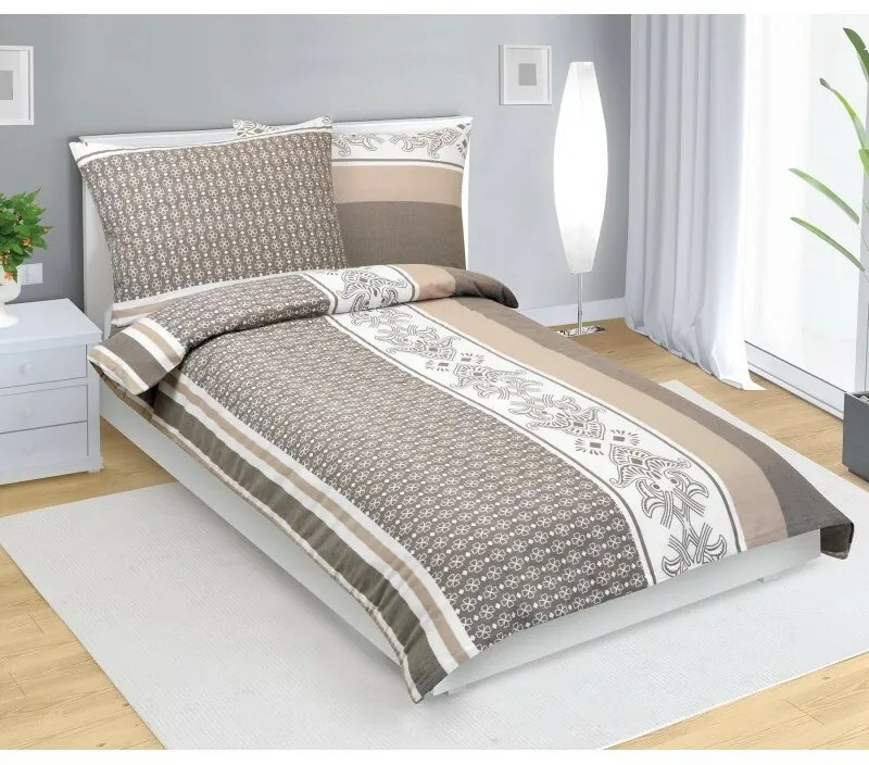 Bellatex Pościel bawełniana Ornament kawowy, 140 x 220 cm, 70 x 90 cm, 140 x 220 cm, 70 x 90 cm