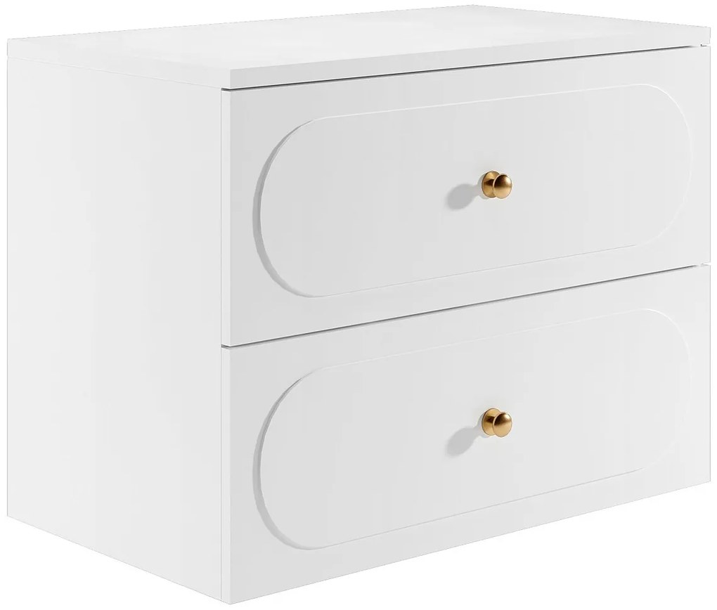 Szafka łazienkowa wisząca pod umywalkę z blatem - Biała - 80 cm - SATOBAL