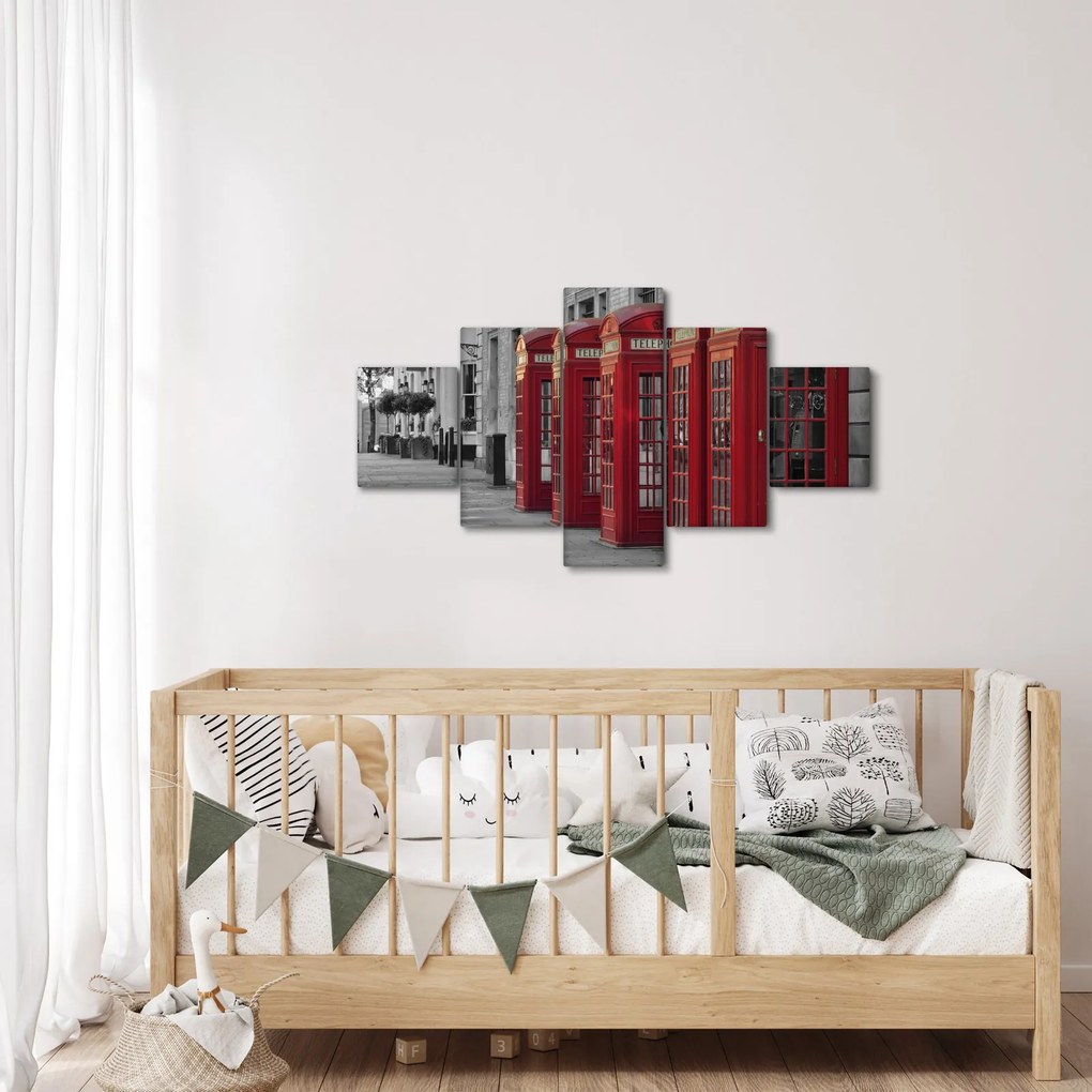 Obraz - Budki telefoniczne w Londynie (125x70 cm)