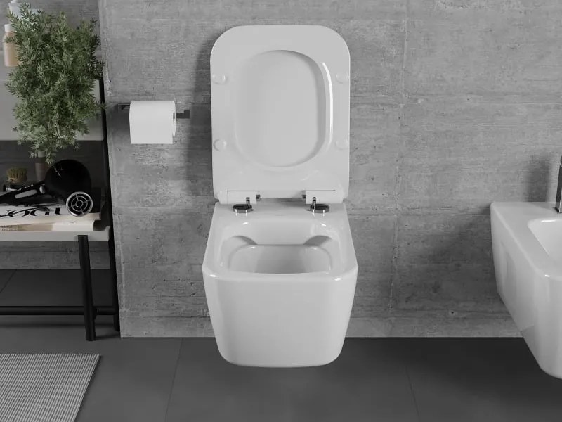 Mexen Margo miska wc Rimless z deską wolnoopadającą slim, duroplast, biała połysk - 30420800
