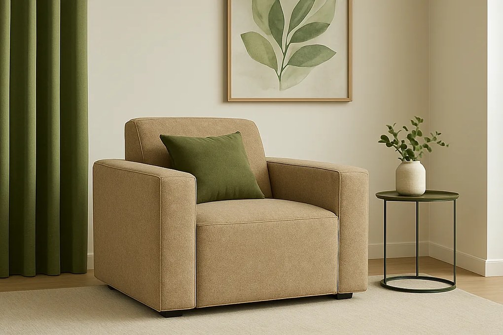 Fotel modułowy Cursal – 124 x 102 x 70 cm,jasny brąz Raven 34, nowoczesny design