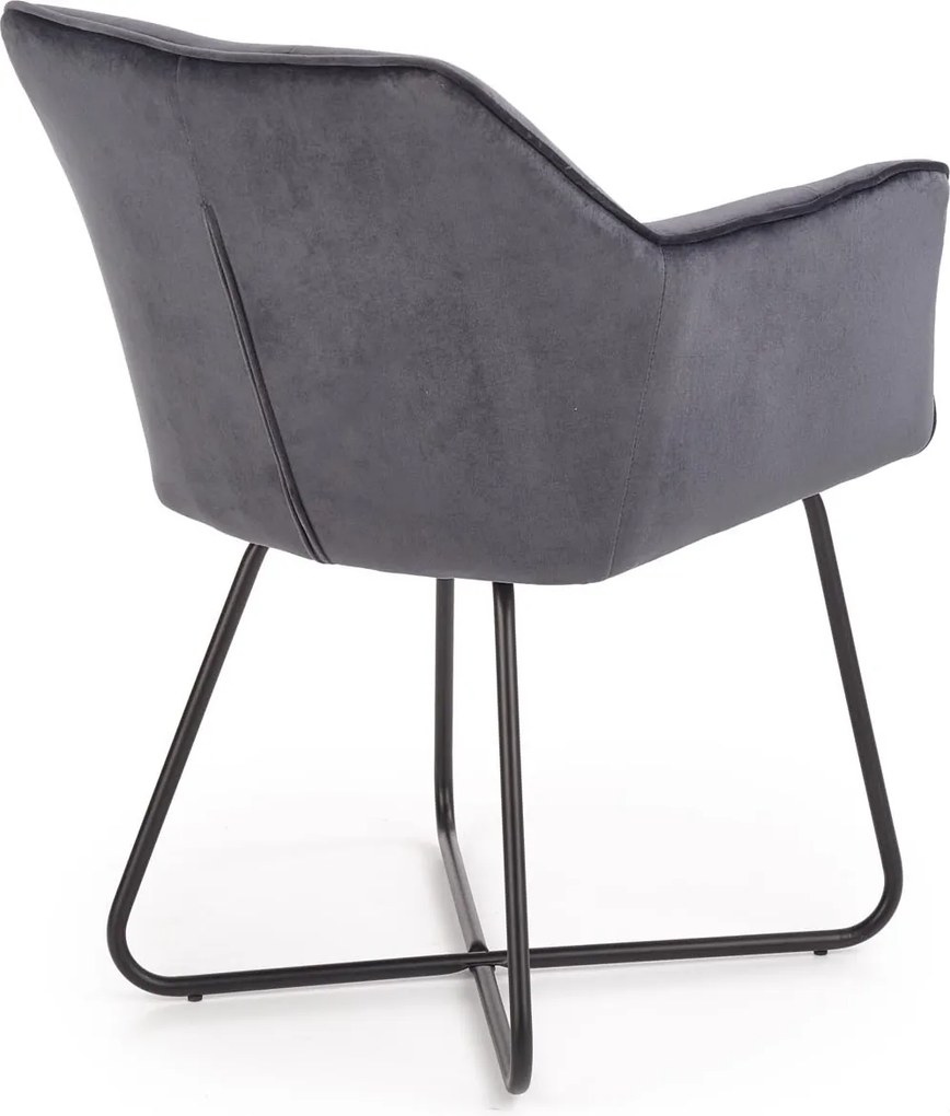 Tapicerowane krzesło z podłokietnikami na płozach K377