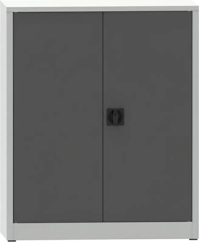 Warsztatowa szafa półkowa na narzędzia KOVONA JUMBO, 2 półki, spawana, 1150 x 950 x 500 mm, szara / grafitowa