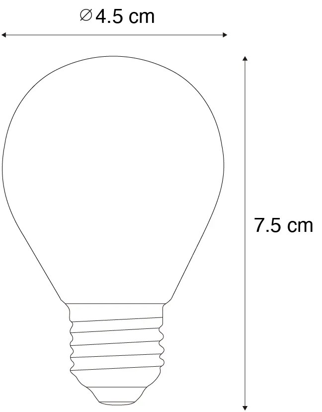 Zestaw 5 ściemnialnych żarówek LED Filament E27 G45 przezroczystych 4W 470 lm 2700K