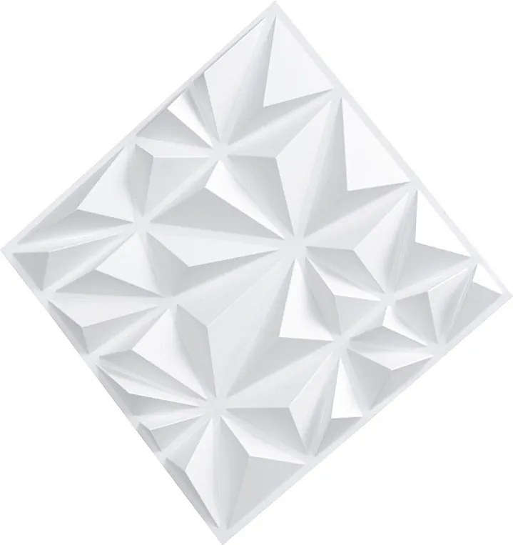 Panele Ścienne 3D SucceBuy, Zestaw z 33 Sztuk, 30 x 30 cm, PVC, Pokrycie 3 m², Biały Diamentowy