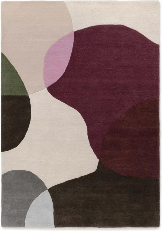 Dywan wełniany Dune ręcznie tkany Łagodne Formy Śliwka 300x400 cm