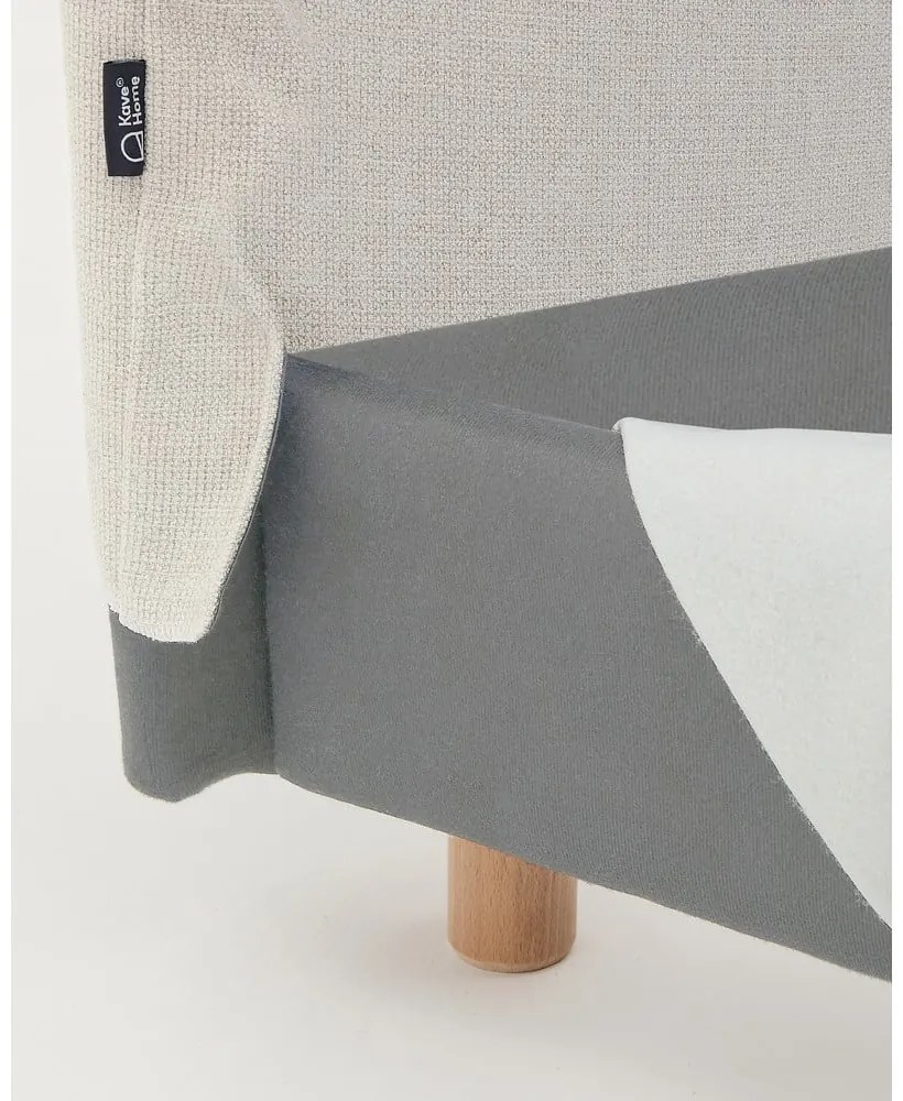 Szare tapicerowane łóżko dwuosobowe bez stelaża 160x200 cm Valma – Kave Home