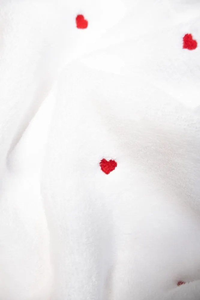 Zestaw podarunkowy małych ręczników MICRO LOVE, 3 szt Biały / liliowe serduszka