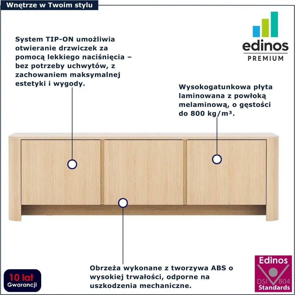 Nowoczesna szafka pod telewizor do salonu dąb vicenza C0-H59