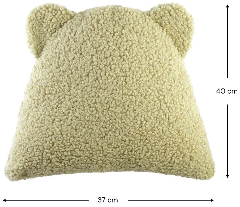 Zielona poduszka na sofę dziecięcą z materiału bouclé Bear – Wigiwama