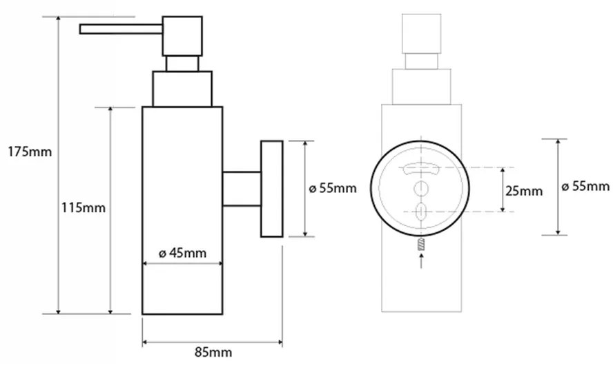 SAPHO XR104 X-Round dozownik mydła 150 ml,  chrom