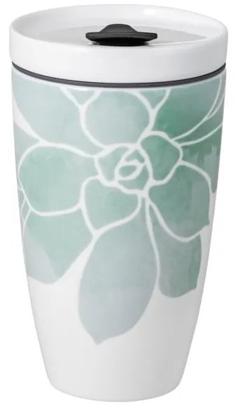 Zielono-biały porcelanowy kubek podróżny Villeroy &amp; Boch Like To Go, 350 ml