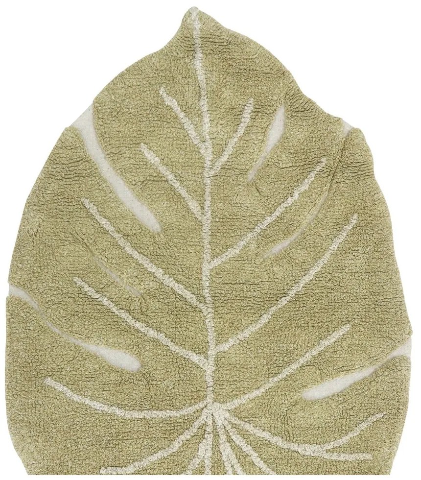 Bawełniany dywan dziecięcy w kolorze khaki tkany ręcznie odpowiedni do prania 75x100 cm Mini Monstera Olive – Lorena Canals
