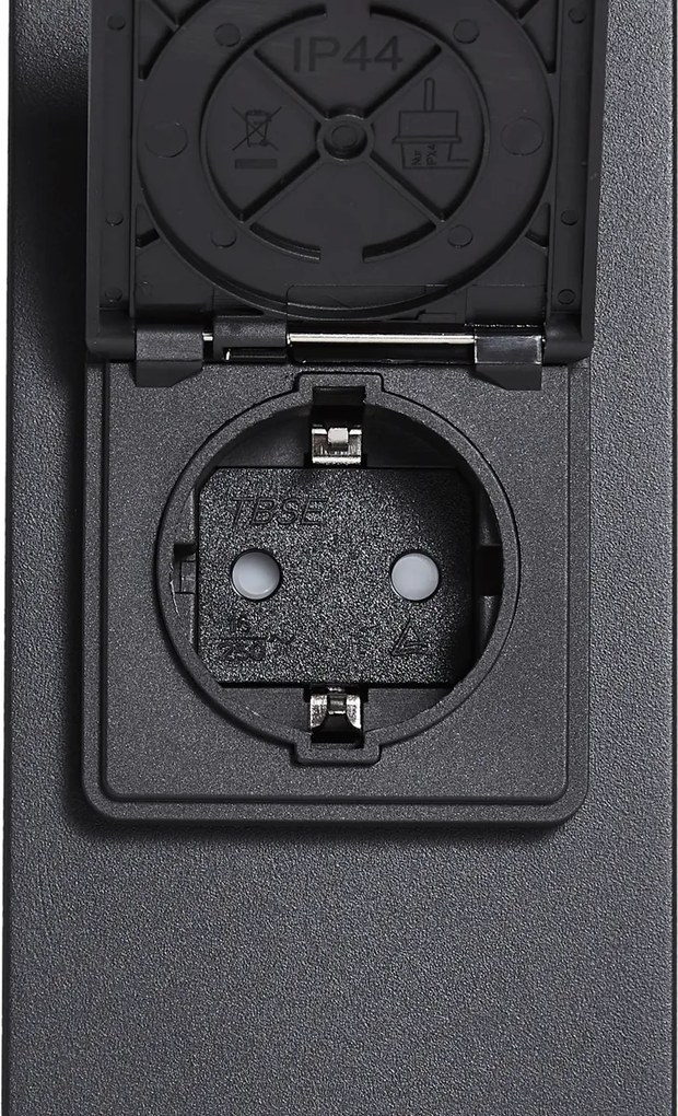 Nowoczesny słupek oświetleniowy zewnętrzny czarny z przydymionym szkłem 70 cm z czujnikiem zmierzchu IP44 - Dania