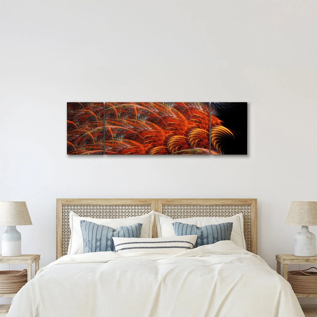 Obraz - Abstrakcyjna imitacja piór (170x50 cm)