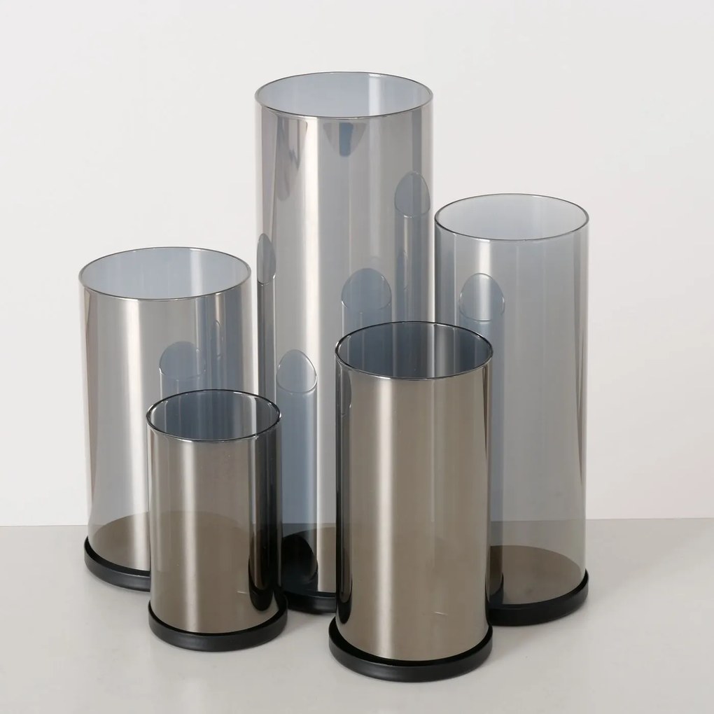 Srebrne świeczniki, metalowe, 4 sztuki