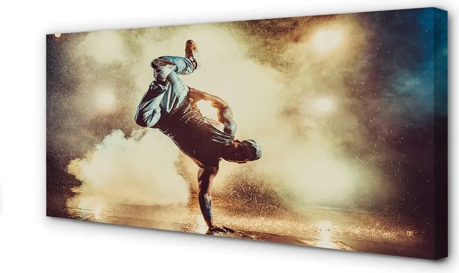 Duży obraz na płótnie Mężczyzna w Tańcu z Dymem