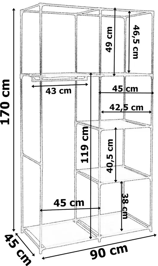 Tekstylna szafa materiałowa z geometrycznym wzorem - Larson 3X