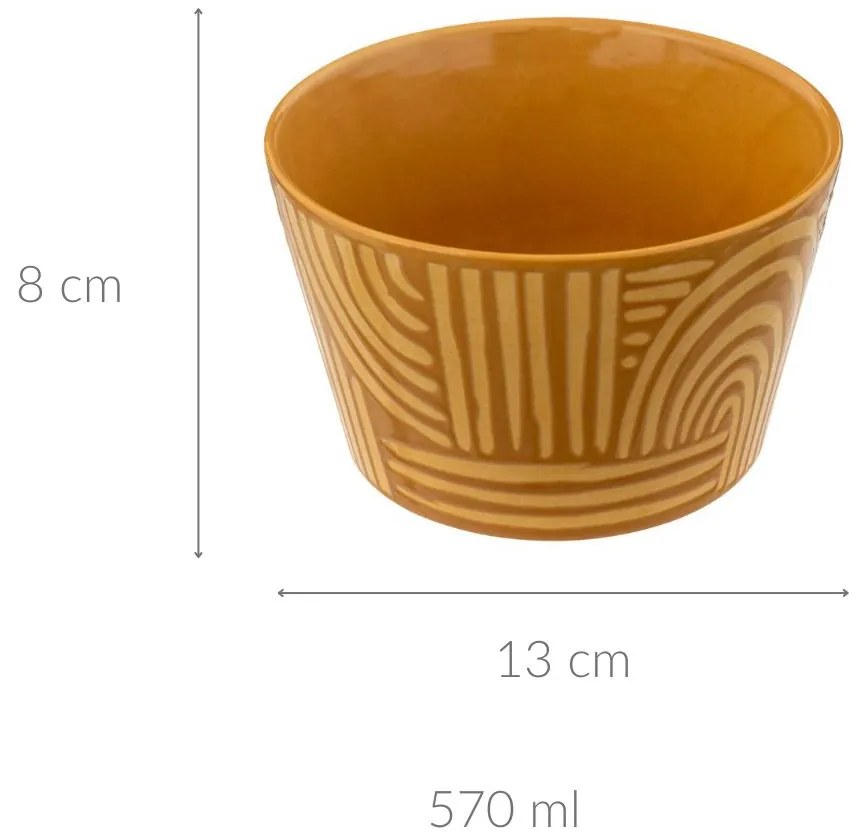 Miska ceramiczna z geometrycznym wzorem SOLEYA, 570 ml