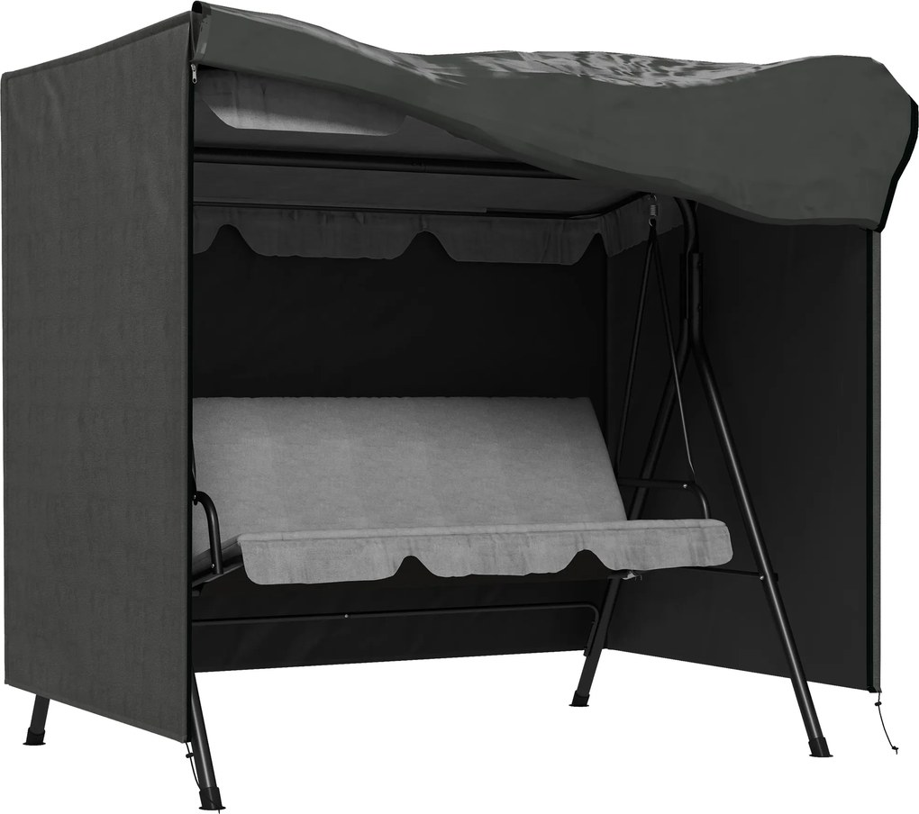 Outsunny Pokrowiec na huśtawkę ogrodową, Ochronny pokrowiec na huśtawkę ogrodową, Wodoodporny, 177 x 114 x 152 cm, Szary