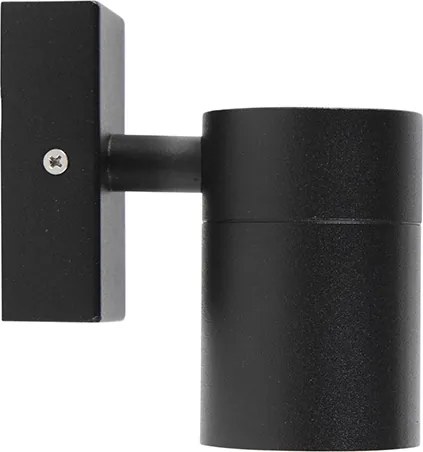 Zestaw 2 lamp ściennych zewnętrznych czarny ze stali nierdzewnej IP44 - Solo